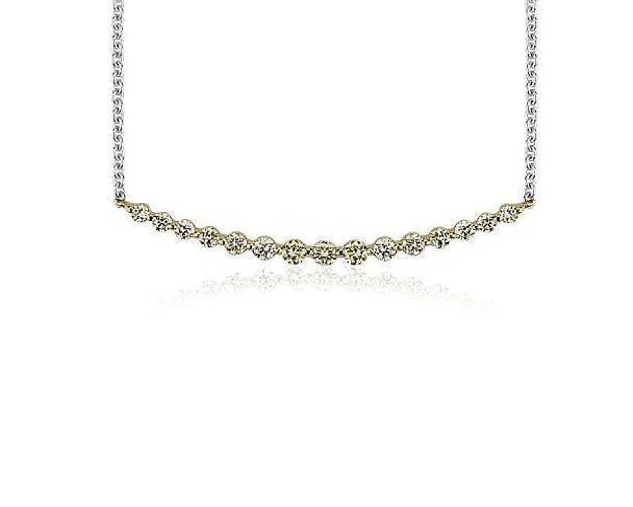 Necklaces | Blue Nile Yellow Diamond Smile Necklace In 18K Yellow And White Gold (3/8 Ct. Tw.)