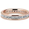 Women'S Rings | Blue Nile Channel Set Princess Diamond Eternity Ring In 14K Rose Gold (2 Ct. Tw.)