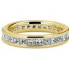 Women'S Rings | Blue Nile Channel Set Princess Diamond Eternity Ring In 18K Yellow Gold (2 Ct. Tw.)