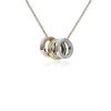 Necklaces | Blue Nile 18" Tri-Colored Ring Pendant In 14K Italian Yellow, White, And Rose Gold (1 Mm)