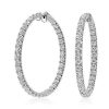 Earrings | Blue Nile French Pav Eternity Diamond Hoop Earrings In 14K White Gold (10 Ct. Tw.)