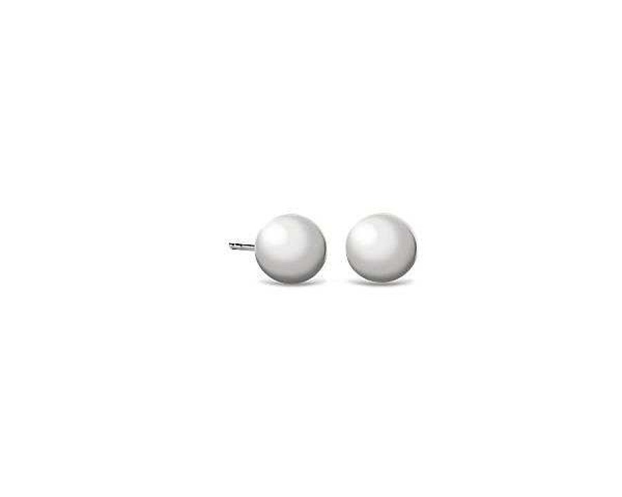 Earrings | Blue Nile Bead Ball Stud Earrings In 14K White Gold (6Mm)