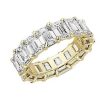 Women'S Rings | Blue Nile Emerald Cut Diamond Eternity Ring In 14K Yellow Gold (9 1/2 Ct. Tw.)