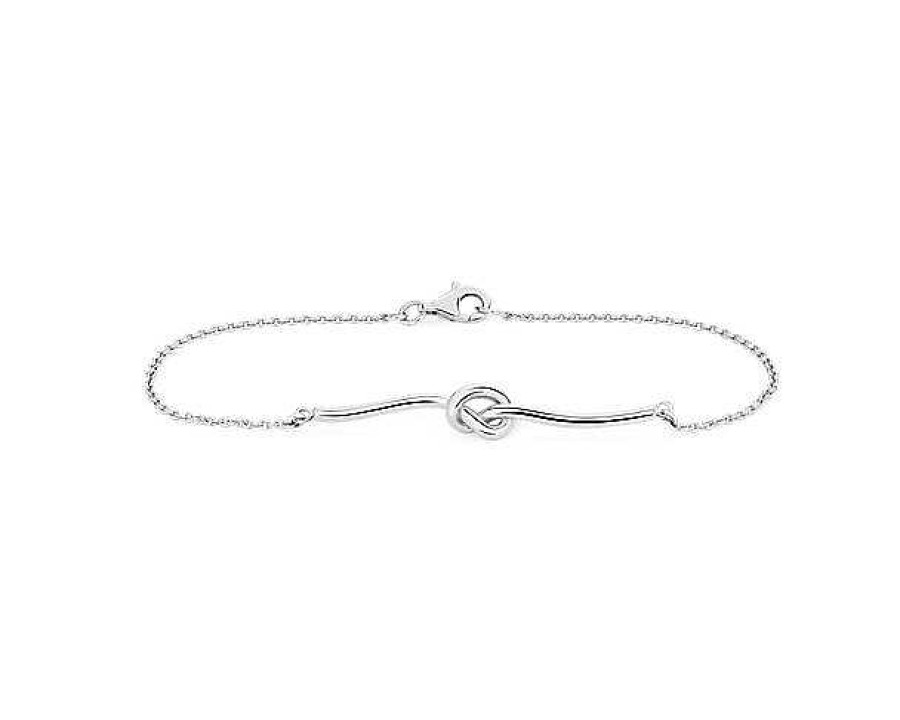 Bracelets | Blue Nile 7.5" Knot Bracelet In Sterling Silver (1 Mm)