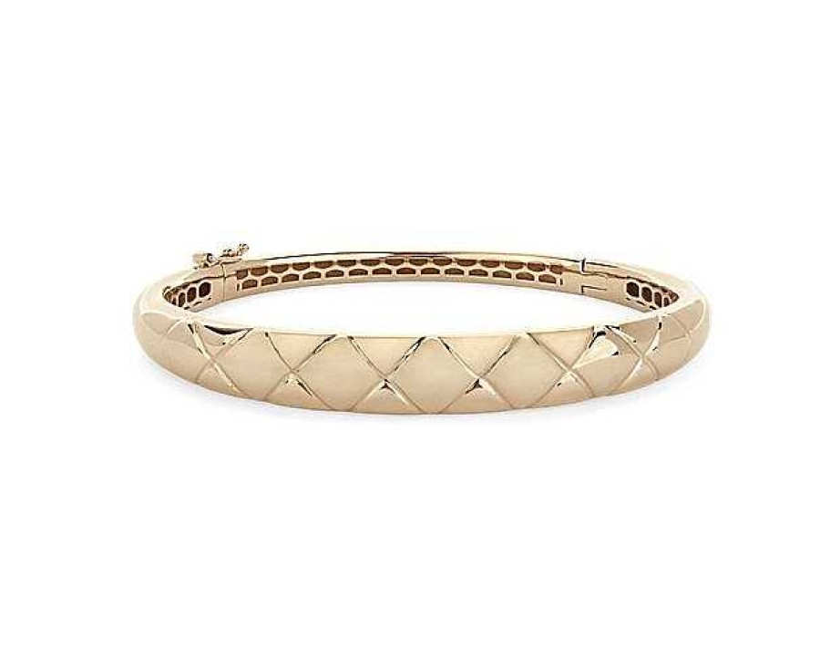 Bracelets | Blue Nile Quilted Bangle In 14K Yellow Gold