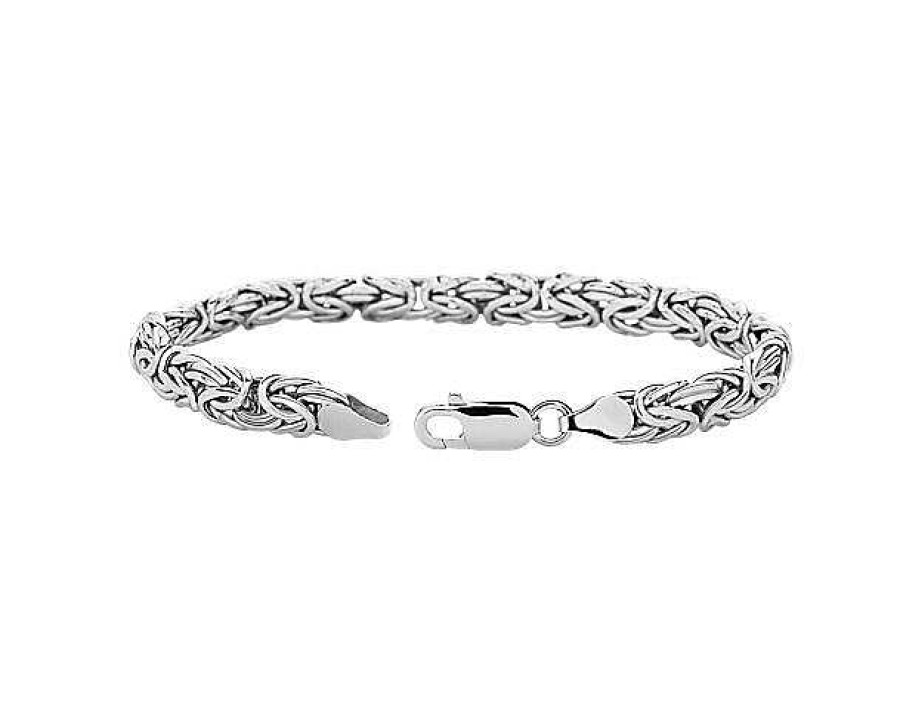 Bracelets | Blue Nile 7.5" Byzantine Bracelet In Italian Sterling Silver (7.5 Mm)