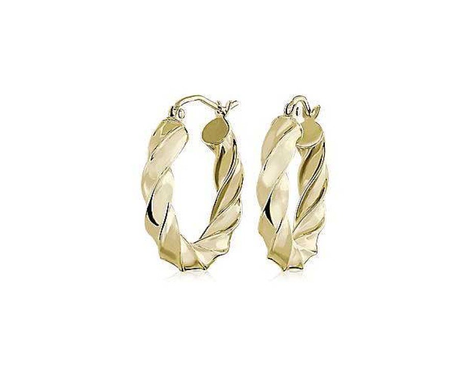 Earrings | Blue Nile Twisted Hoop Earrings In 14K Italian Yellow Gold