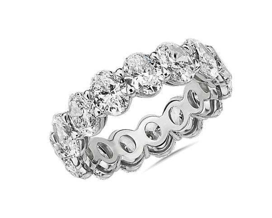 Women'S Rings | Blue Nile Oval Cut Diamond Eternity Ring In 14K White Gold (6 Ct. Tw.)