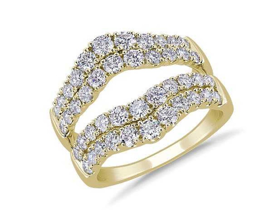 Women'S Rings | Blue Nile Two Row Prong-Set Diamond Ring Insert In 18K Yellow Gold (2 Ct. Tw.)