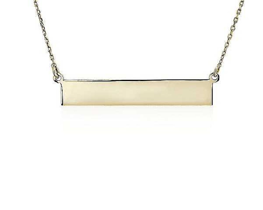 Necklaces | Blue Nile 18" Bar Necklace In 14K Yellow Gold (1 Mm)