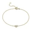 Bracelets | Blue Nile Mini Diamond Pave Heart Bracelet In 14K Yellow Gold