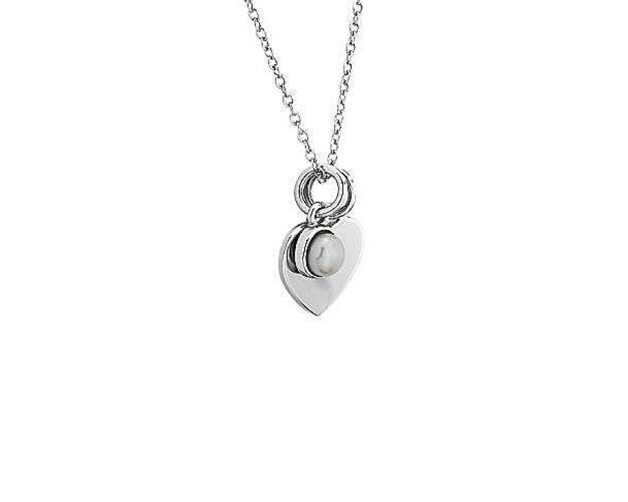 Necklaces | Blue Nile Heart Pendant With Freshwater Pearl Charm In Sterling Silver