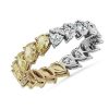 Women'S Rings | Blue Nile Pear-Cut Half And Half Yellow Diamond Eternity Ring In 18K Yellow And White Gold (3 5/8 Ct. Tw.)