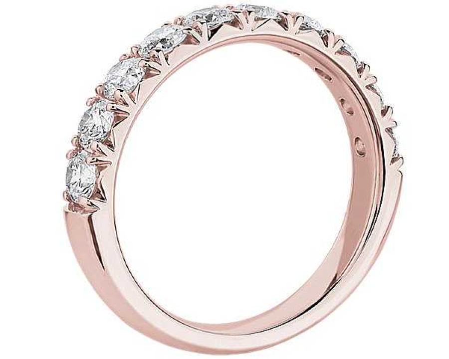 Women'S Rings | Blue Nile French Pav Diamond Anniversary Ring In 14K Rose Gold (1 Ct. Tw.)