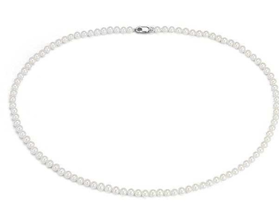 Necklaces | Blue Nile 16" Freshwater Cultured Pearl Strand Necklace In 14K White Gold (3.5-4Mm)