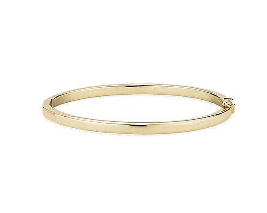 Bracelets | Blue Nile Squared Bangle In 14K Italian Yellow Gold (4 Mm)