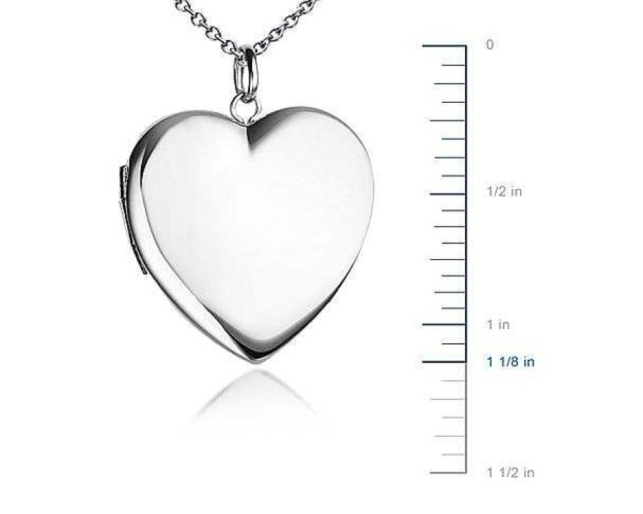 Necklaces | Blue Nile 18" Sweetheart Locket In Sterling Silver