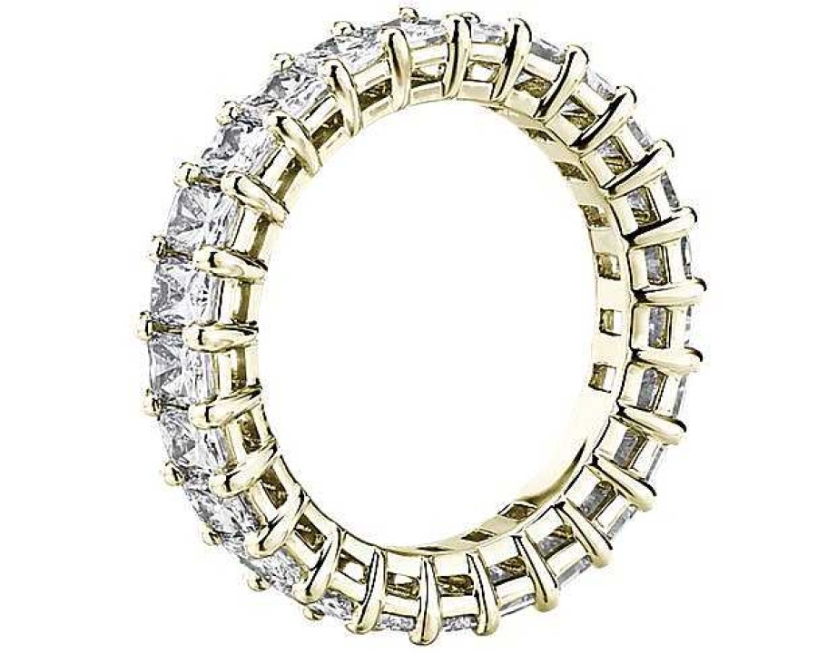 Women'S Rings | Blue Nile Radiant Cut Diamond Eternity Ring In 14K Yellow Gold (3 Ct. Tw.)