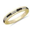 Men'S Rings | Blue Nile Men'S Black & White Diamond Wedding Ring In 14K Yellow Gold (3/8 Ct. Tw.)