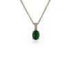 Necklaces | Blue Nile Oval Emerald And Diamond Pendant In 14K Yellow Gold