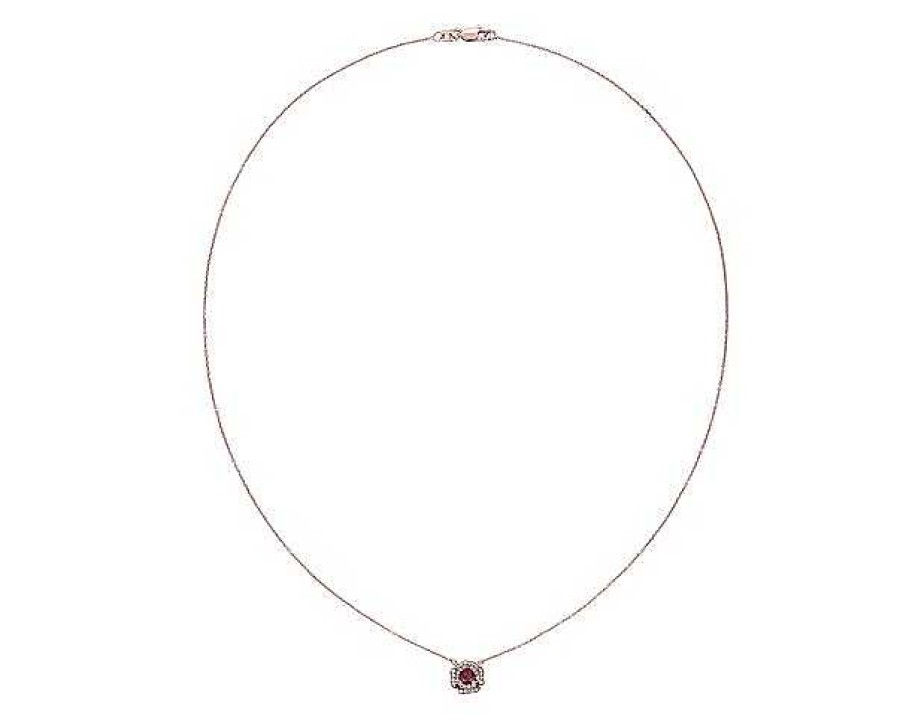 Necklaces | Blue Nile Ruby Rose Pendant In 14K Rose Gold