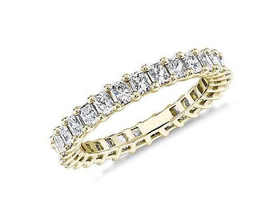 Women'S Rings | Blue Nile Radiant Cut Diamond Eternity Ring In 14K Yellow Gold (2 Ct. Tw.)