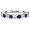 Women'S Rings | Blue Nile Luna Sapphire And Diamond Anniversary Ring In 14K White Gold (2.8 Mm)