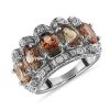 Rings | Blue Nile Extraordinary Collection: Oval Oregon Sunstone And Diamond Ring In 18K White Gold