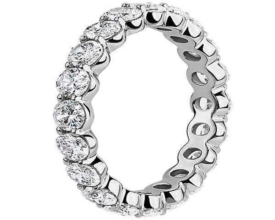 Women'S Rings | Blue Nile Oval Cut Diamond Eternity Ring In 14K White Gold (4 Ct. Tw.)