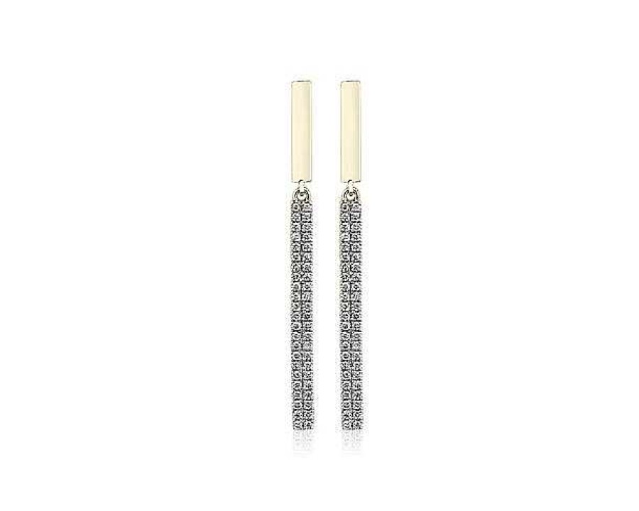 Earrings | Blue Nile Diamond Bar Drop Earrings In 14K Yellow Gold (1/4 Ct. Tw.)