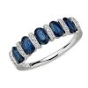 Rings | Blue Nile Alternating Oval Sapphire And Diamond Ring In 14K White Gold