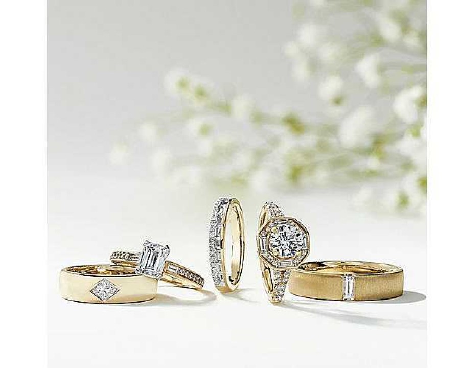 Rings | Blue Nile Zac Zac Posen Compass Set Single Princess Cut Diamond Ring In 14K Yellow Gold (5.5 Mm, 1/4 Ct. Tw.)