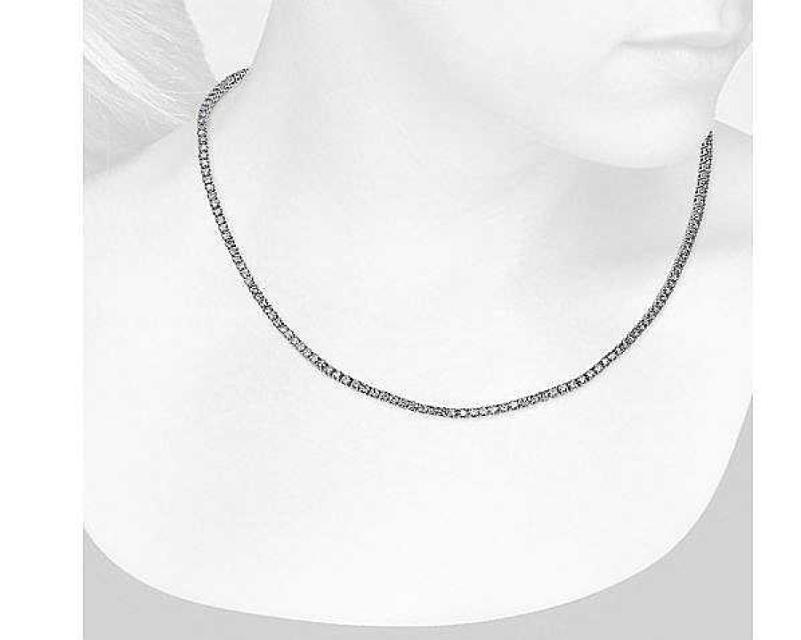 Necklaces | Blue Nile Lab Grown Diamond Tennis Necklace In 14K White Gold (10 Ct. Tw.)