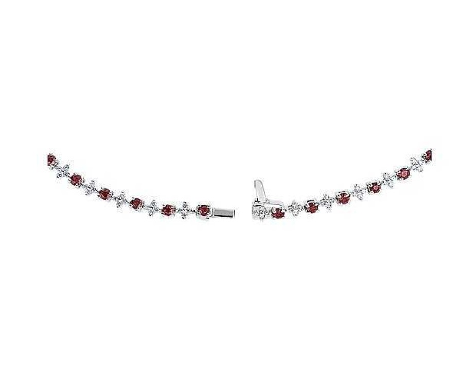 Necklaces | Blue Nile Ruby & Diamond Graduated Eternity Necklace In 18K White Gold (2.4Mm)