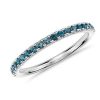 Rings | Blue Nile Riviera Pav Blue Topaz Ring In 14K White Gold (1.5Mm)