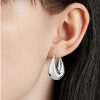 Earrings | Blue Nile Large Oval Hoops In 14K Italian White Gold