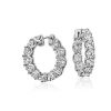 Earrings | Blue Nile Diamond Eternity Hoop Earrings In 18K White Gold (3 Ct. Tw.)