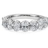 Women'S Rings | Blue Nile Seven Stone Oval Lab Grown Diamond Ring In 14K White Gold (3 Ct. Tw.)