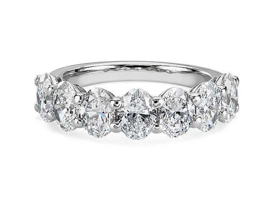 Women'S Rings | Blue Nile Seven Stone Oval Lab Grown Diamond Ring In 14K White Gold (3 Ct. Tw.)