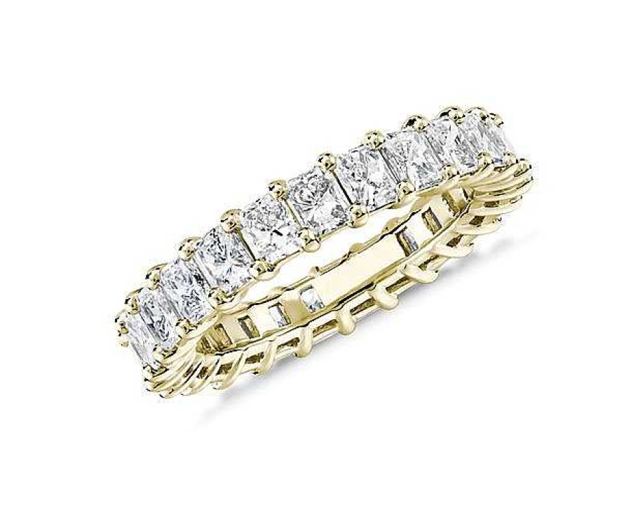 Women'S Rings | Blue Nile Radiant Cut Diamond Eternity Ring In 14K Yellow Gold (3 Ct. Tw.)