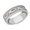 Men'S Rings | Blue Nile Ichthys Wedding Ring In 18K White Gold (7Mm)