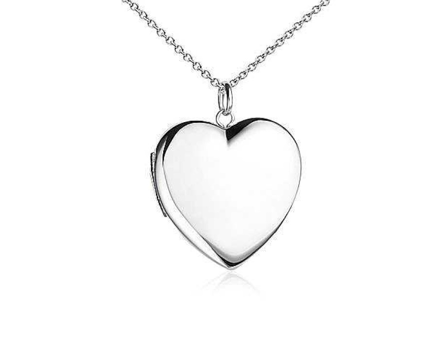 Necklaces | Blue Nile 18" Sweetheart Locket In Sterling Silver