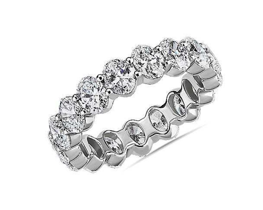 Women'S Rings | Blue Nile Oval Cut Diamond Eternity Ring In 14K White Gold (3 Ct. Tw.)