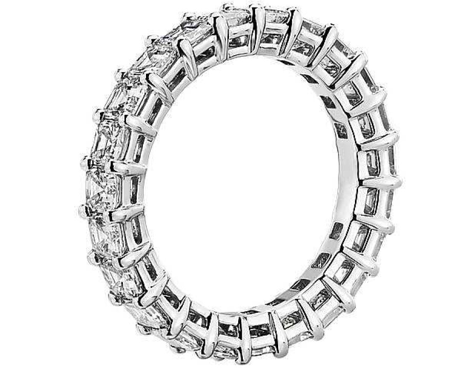 Women'S Rings | Blue Nile Asscher Cut Diamond Eternity Ring In 14K White Gold (3 Ct. Tw.)