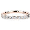 Women'S Rings | Blue Nile V-Prong Pave Diamond Ring In 14K Rose Gold (1/2 Ct. Tw.)