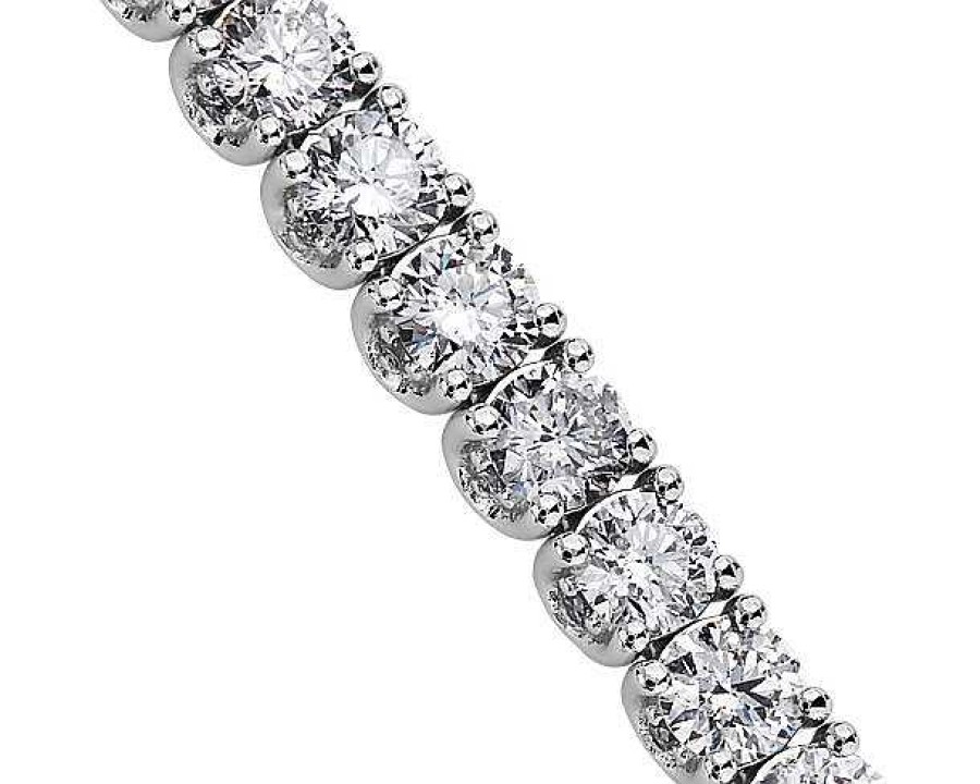 Bracelets | Blue Nile Rollover Diamond Tennis Bracelet In 14K White Gold (7 Ct.Tw)