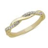 Women'S Rings | Blue Nile Petite Twist Diamond Anniversary Ring In 18K Yellow Gold (1/10 Ct. Tw.)