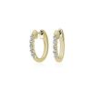 Earrings | Blue Nile Floating Front Facing Diamond Hoop Earrings In 14K Yellow Gold (1/4 Ct. Tw)