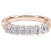 Women'S Rings | Blue Nile Seven Stone Radiant Lab Grown Diamond Ring In 14K Rose Gold (1 Ct. Tw.)