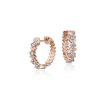 Earrings | Blue Nile Blue Nile Studio Rose Petal Small Diamond Huggie Hoop In 18K Rose Gold (1/4 Ct. Tw.)